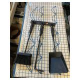 Vintage Iron Hanging Fireplace Tool Set