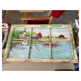 Nautical Window Painted Signed P Moss Buckley?