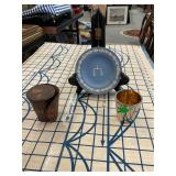 Collectible Shot Glass and Wedgewood Plate Lot