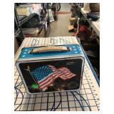 Vintage American Flag Tin Lunchbox