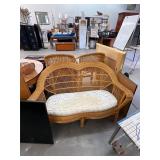 Wicker Love Seat with Cushion