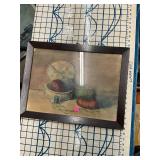 Water Color Sewing Supplies Painting in Frame