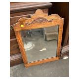 Antique Oak Framed Mirror