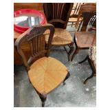Antique French Rush Bottom Chairs