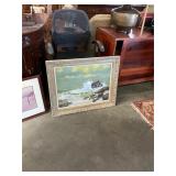 Antique Sea Painting Art in Frame
