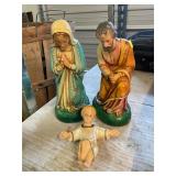 1953 Vintage Chalkware Jesus Mary And Joseph