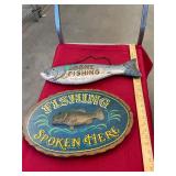 Two Fishing Wall Signs