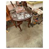Broy Hill End Table with Glass Top