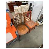 One Rocking Chair and Cane Bottom Chair