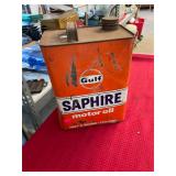 Vintage Gulf Saphire Motor Oil Can