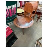 Leather Top Round Barrel Table
