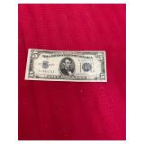 1934D 5 Dollar Silver Certificate