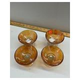 Set of 4 Carnival Glass Sherbert Dishes