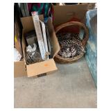 Basket with Pine Cones and Housewares