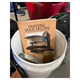 Bucket of Carving and Assorted Tools