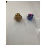 2 Art Glass Birds
