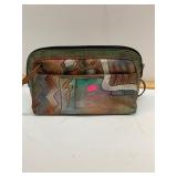 Signed Painted Leather Purse