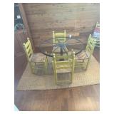 Set of 5 Yellow Wicker Bottom Chairs