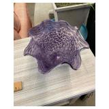 Purple and White Art Glass Vase