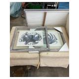 Two Blue Nautical Reclaimed Wood Prints