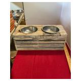 Shabby Chic Dog Bowl Holder