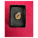 Marked 14K White Gold Gemstone Pendant