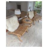 Pair of Woven Cane Chairs