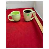 Two Vulgar Signed Pottery Mugs