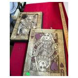 King and Queen Playing Cards Wall Plaques