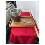 Tray, Ice Bucket and Wine Stopper & Opener