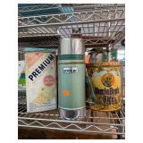 Stanley Thermos and Other Vintage Tins