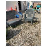 Wicker loveseat and Chair