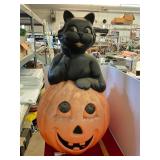 Black Cat and Pumpkin Halloween Vintage Blow Mold