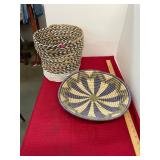 Woven Basket and Fruit Bowl