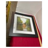 Dogs in Canoe Print in Frame