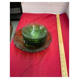Vintage Green Flower Bowls