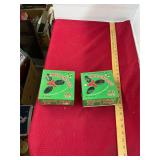 2 Vintage Holly Leaf Lites