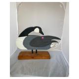 Wooden Painted Goose HL Sterling Signed