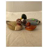 3 Vintage Miniature Wooden DEcoys