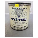 JH Miles Norfolk Virginia Gallon Oyster Can