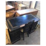 Black & Gold East Asian Desk & Chair