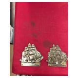 2 Brass Sail Boat Bookends