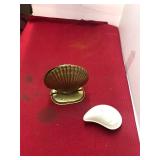 Lenox and Brass Bookends Shell Decor