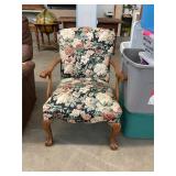 Floral Fabric Wing Chair
