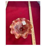 Dungan Deep Bowl 3-Legged Carnival Glass