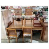 Founder MCM Table and 2 Leaves and 6 Chairs