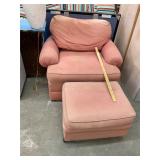 Overstuffed Chair with Ottoman