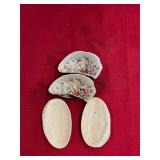 2 Pair of Porcelain Oyster Dishes