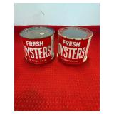 2 Giant Fresh Oysters 12 Oz Oyster Cans