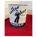Sailor Boy Lansing Mich Gallon Oyster Can MD